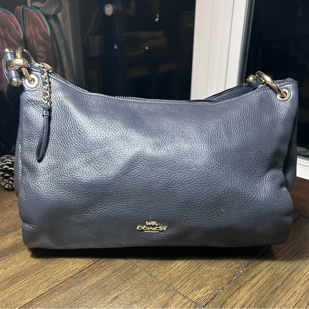 Coach Charcoal Leather Hobo Bag